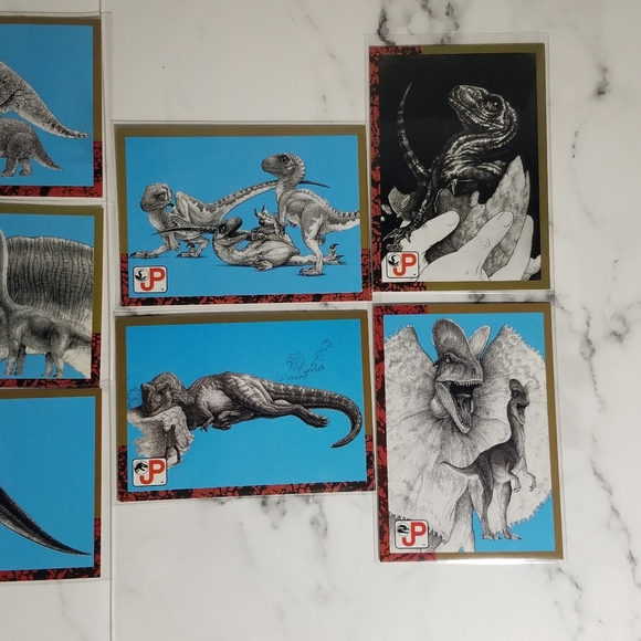 Vintage JP Topps Trading Cards Lot of 10 Jurassic Park Movie Cards Lot #7 - Picture 2 of 8